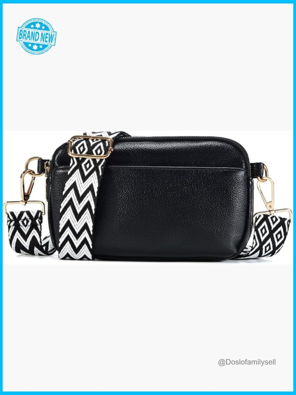Small Crossbody Bag Vegan Leather Adjustable Strap Multi-Pocket Purse